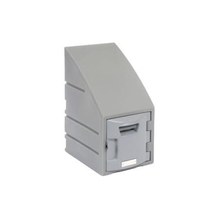 Remcon Plastics Remco Plastics 6-Tier 6 Door Box Plastic Locker, 12"W x 15"D x 23"H, Gray, Assembled 15301212001000